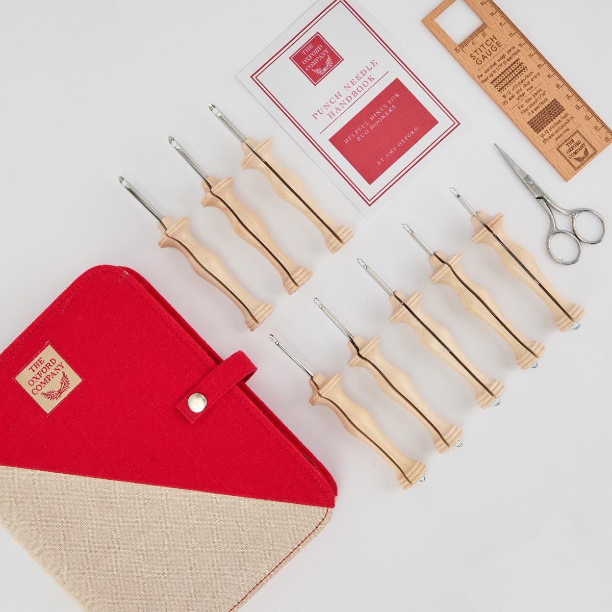 The Oxford Company Punch Needle Set Natural Wood Complete: Set of 8