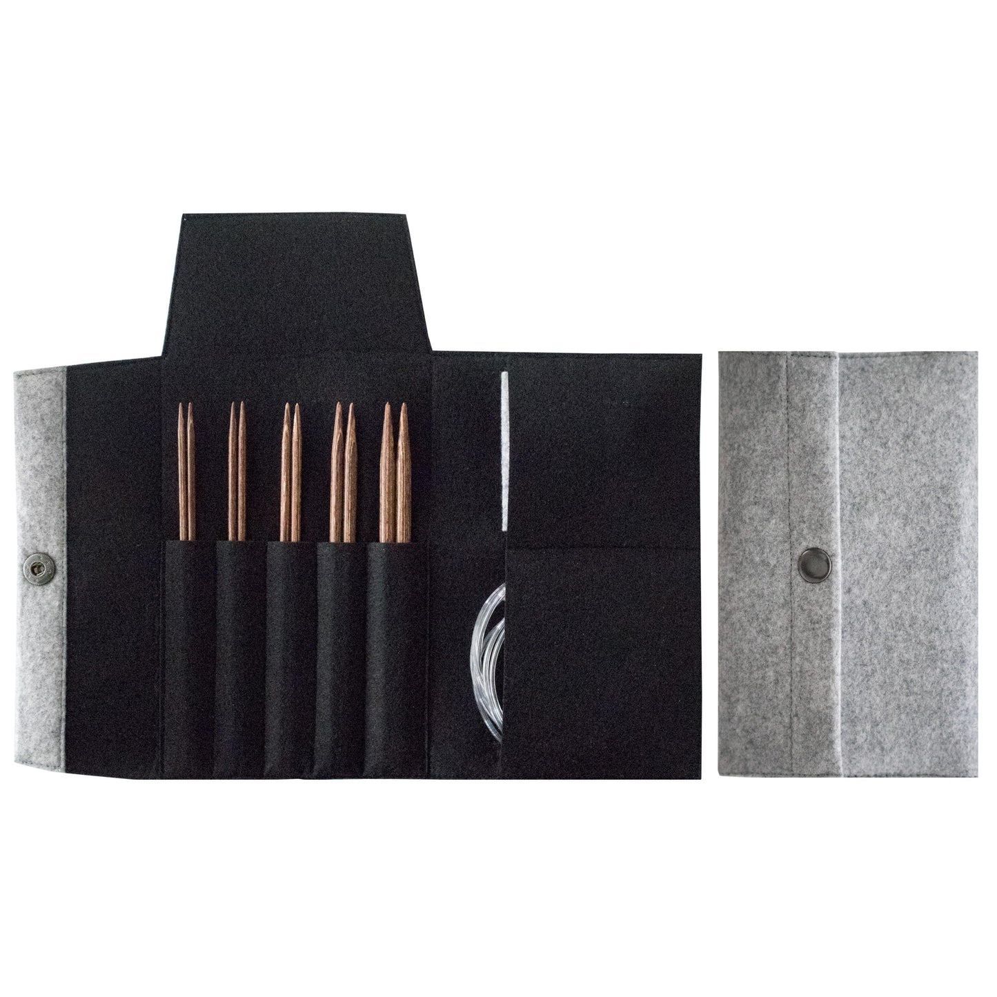 Pony Knitting Pins Double-Ended Sets of Five in Felt Case: 14cm x 3.00 - 6.00mm