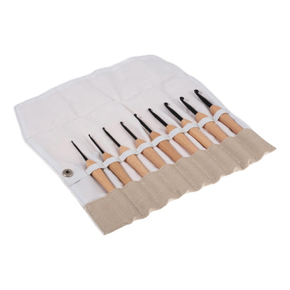 Milward Crochet Hook Set Beech Wooden Handle 14cm x 2.50 - 5.00mm: Pack of 9