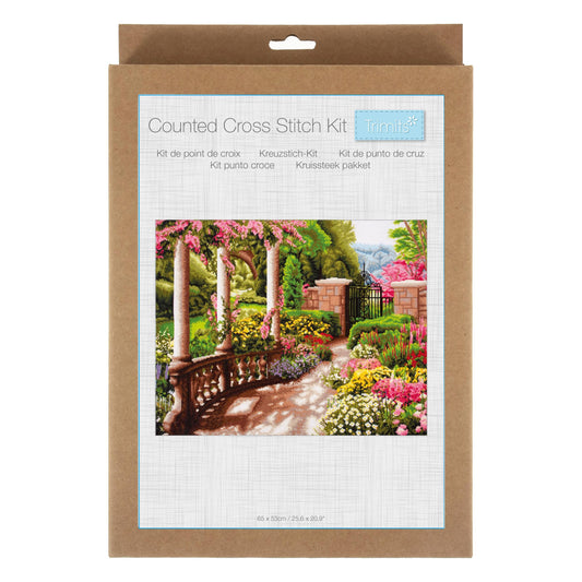 Trimits Counted Cross Stitch Kit Extra Large: Peace Garden