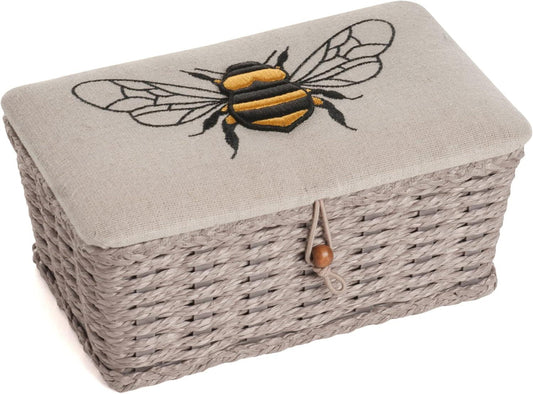 Hobby Gift Sewing Box (S) Wicker Basket: Linen Bee