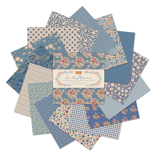 Tilda Fabric Charm Pack Permanent Creating Memories 12.5 x 12.5cm Summer: 32 Pieces