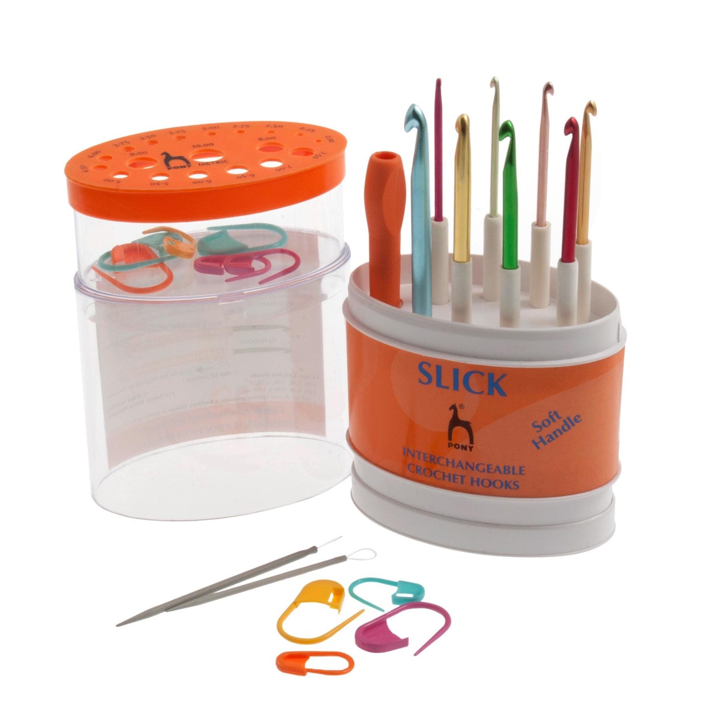 Pony Crochet Hooks Slick Interchangeable 2.00 - 6.00mm: Pack of 8