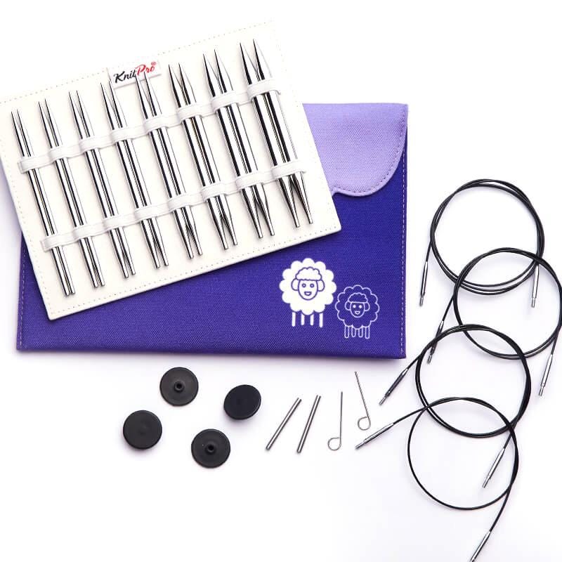 KnitPro Knitting Pins Circular Interchangeable Nova Metal: Deluxe Set
