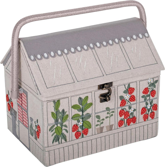 Hobby Gift Sewing Box Embroidered: Strawberry Greenhouse