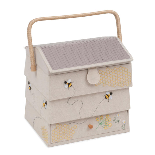 Hobby Gift Novelty Sewing Craft Hobby Storage Box Embroidered Bee Hive with Drawer