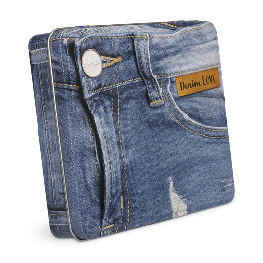 Gutermann Thread Storage Tin Denim Thread with Needles and Labels 12 x 100m: Assorted