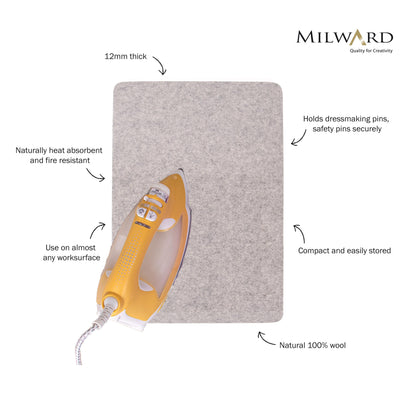 Milward Pressing Mat 100% Wool: 42 x 29.7cm