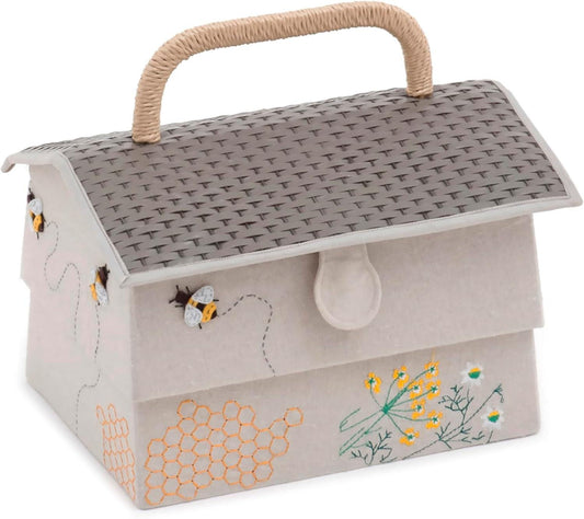 Hobby Gift Sewing Box Appliqué &  Embroidered Hive: Bee