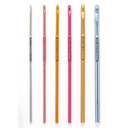 Pony Crochet Hook Set Coloured Anodised Aluminium: 15cm x 2.50 - 6mm