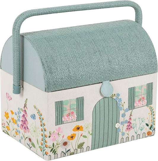 Hobby Gift Sewing Box Embroidered: Country Cottage