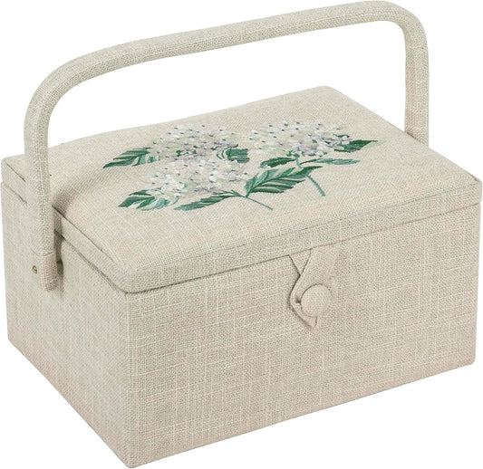 Hobby Gift Sewing Box (M) Embroidered: Hydrangea