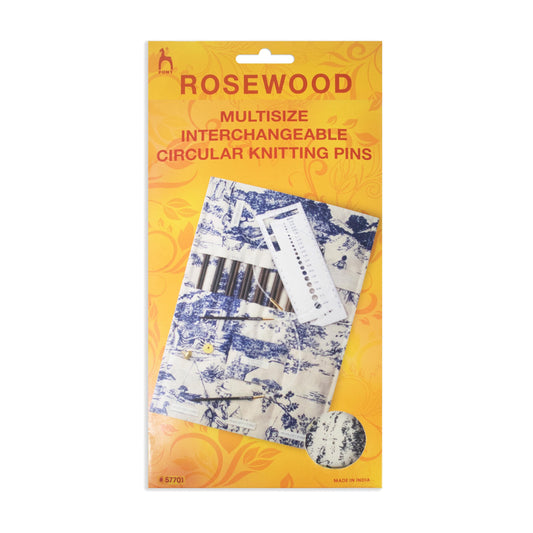 Pony Knitting Pins Circular Interchangeable Rosewood Set: Assorted Sizes