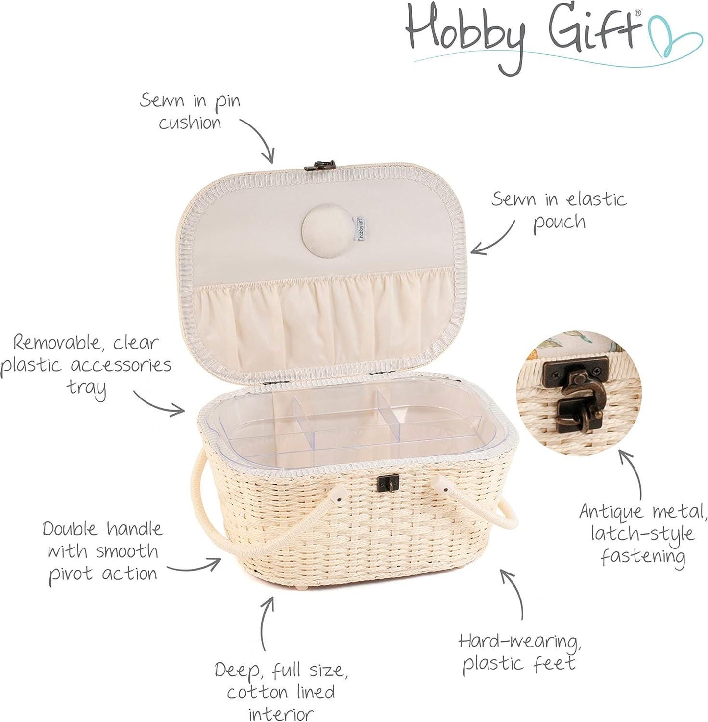 Hobby Gift Sewing Box (L) Wicker Basket: Morris Lemons
