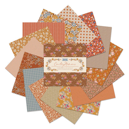 Tilda Fabric Charm Pack Permanent Creating Memories 12.5 x 12.5cm Autumn: 32 Pieces